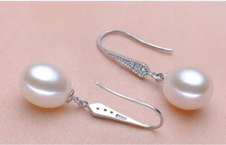 ZHBORUINI 2017 Fashion Pearl Earrings Natural Freshwater Pearl Jewelry Dorp Earring 925 Sterling Silver Jewelry For Women Gift 25