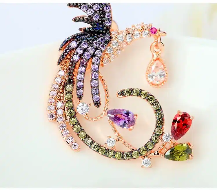 LUOTEEMI Best Selling Unique New Arrival Jewelry High Quality Clear Multi CZ Phoenix Stud Earrings for Women Wedding Brincos 19