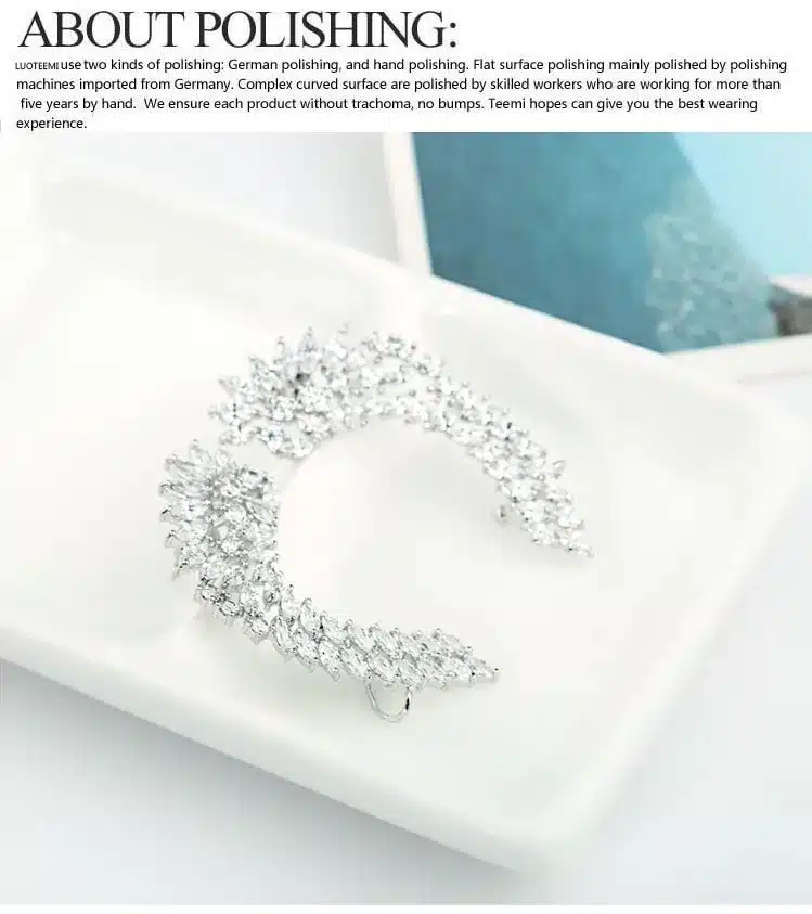 LUOTEEMI Korea Style Shining Crystal Big Angel Wings Pendant Earrings 925 Sterling Silver Pin Brincos Jewelry for Women Wedding 24