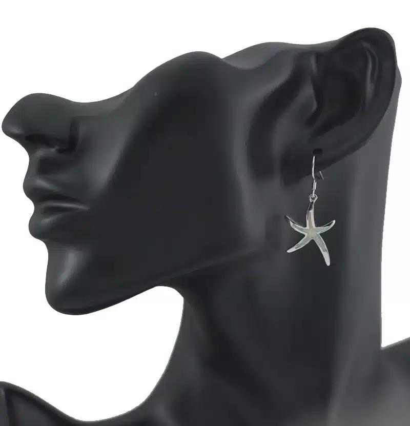 HAIMIS Hot Sale Free Shipping Synthetic Blue Brown White Green Fire Opal Star starfish Ear Stud Earrings For Women OE263 22