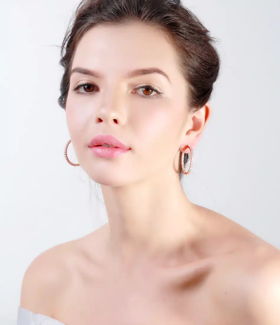 ORSA JEWELS 2017 Silver Color High Polished Hoop Earrings Paved with AAA Austrian Cubic Zirconia for Wedding Party Jewelry OE137 39