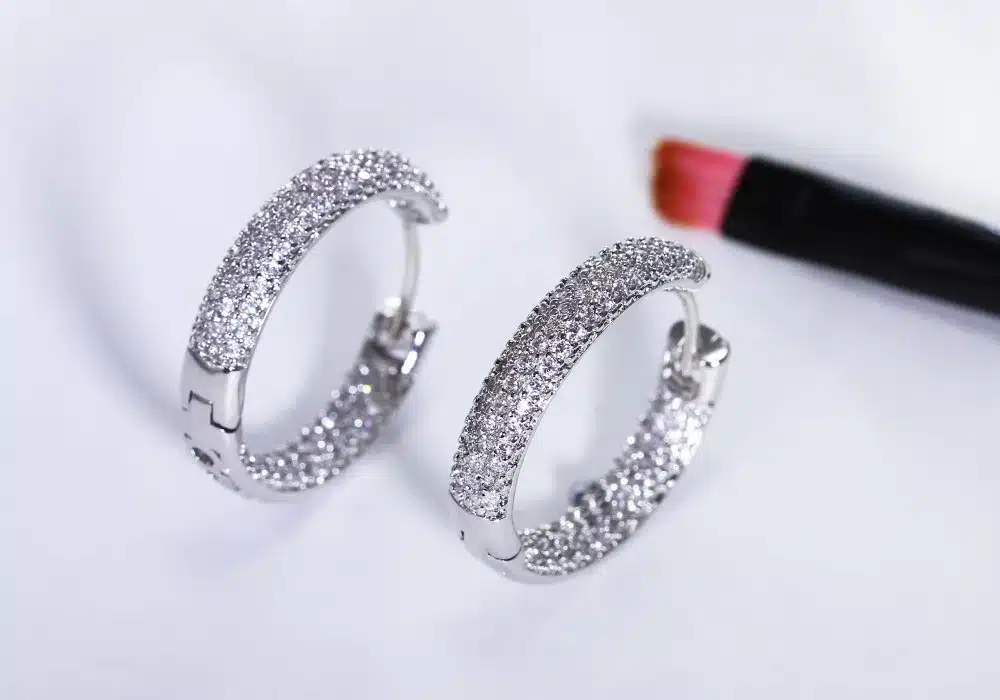 Hoop earring for night bar party Women Earrings Micro setting Cubic Zirconia allied express Circle Hoop Earring bijoux Jewelry 34