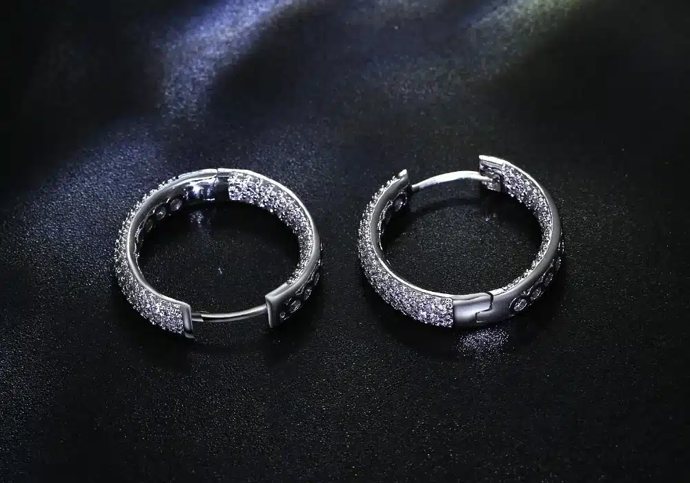 Hoop earring for night bar party Women Earrings Micro setting Cubic Zirconia allied express Circle Hoop Earring bijoux Jewelry 38
