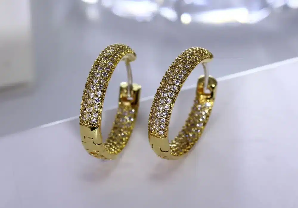 Hoop earring for night bar party Women Earrings Micro setting Cubic Zirconia allied express Circle Hoop Earring bijoux Jewelry 40