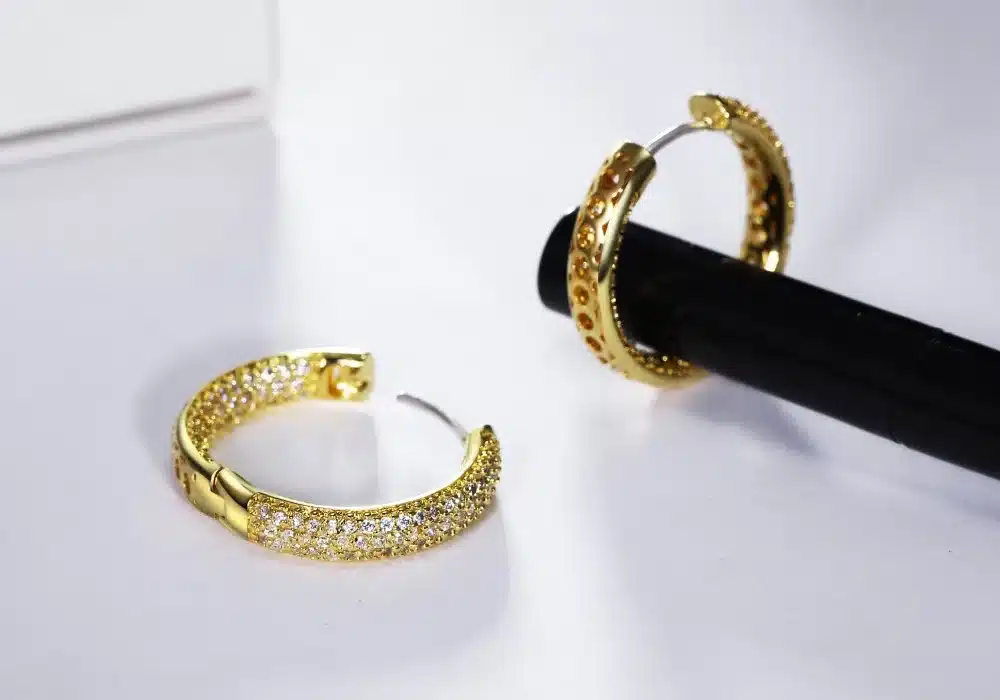 Hoop earring for night bar party Women Earrings Micro setting Cubic Zirconia allied express Circle Hoop Earring bijoux Jewelry 41