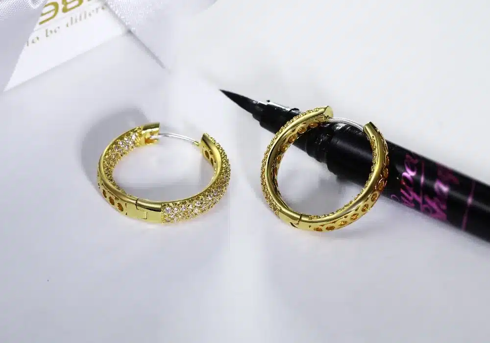 Hoop earring for night bar party Women Earrings Micro setting Cubic Zirconia allied express Circle Hoop Earring bijoux Jewelry 42