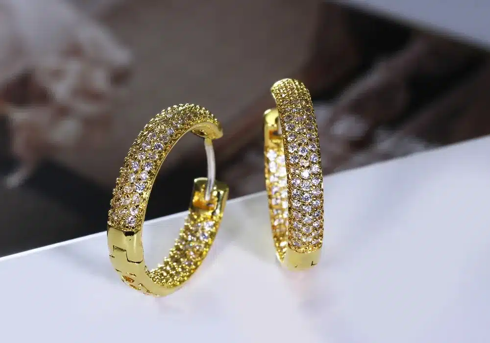 Hoop earring for night bar party Women Earrings Micro setting Cubic Zirconia allied express Circle Hoop Earring bijoux Jewelry 49