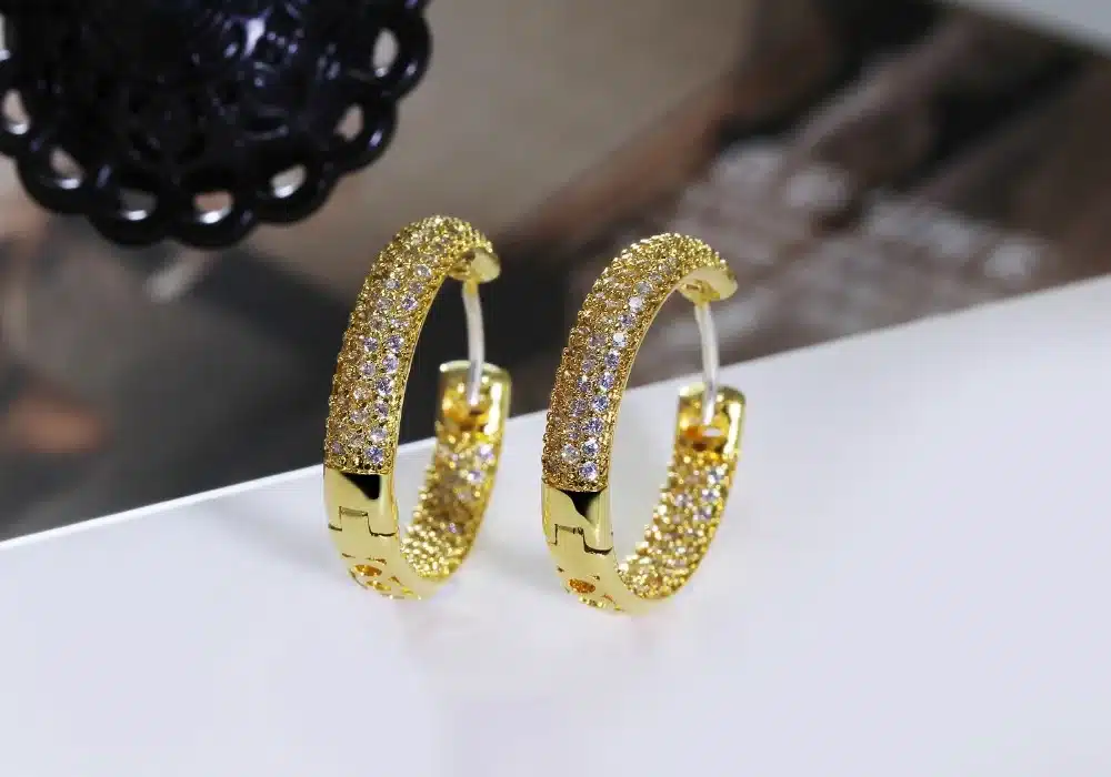 Hoop earring for night bar party Women Earrings Micro setting Cubic Zirconia allied express Circle Hoop Earring bijoux Jewelry 50