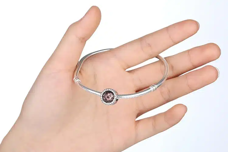 925 Sterling Silver Radiant Hearts, Sky-Blue Crystal & Clear CZ Charm Fit Bracelet & Necklace Jewelry Accessories PAS205 27