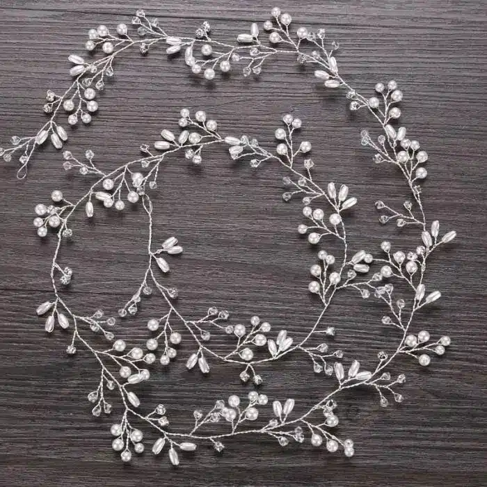 Idealway Handmade Bridal Crystal Rhinestone Hair Piece Women White Simulated-pearl DIY Jewelry Wedding Tiaras Crown Accessories 19