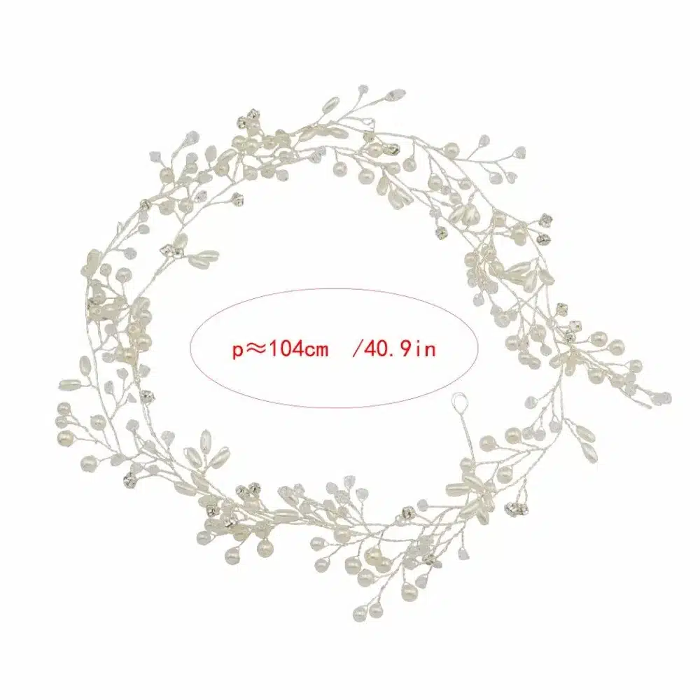 Idealway Handmade Bridal Crystal Rhinestone Hair Piece Women White Simulated-pearl DIY Jewelry Wedding Tiaras Crown Accessories 22