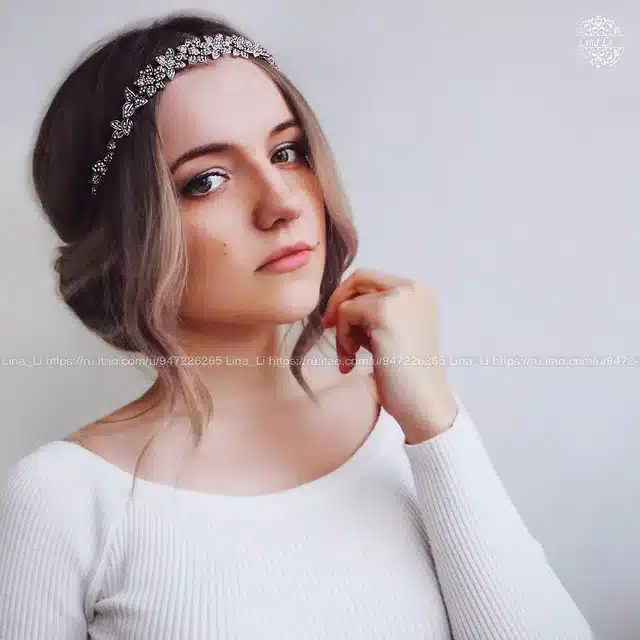 TrinketSea Vintage Luxury Flower Elastic Headband for Women Wedding Hair Accessories Fashion Jewelry Beauty Hair Headband 14