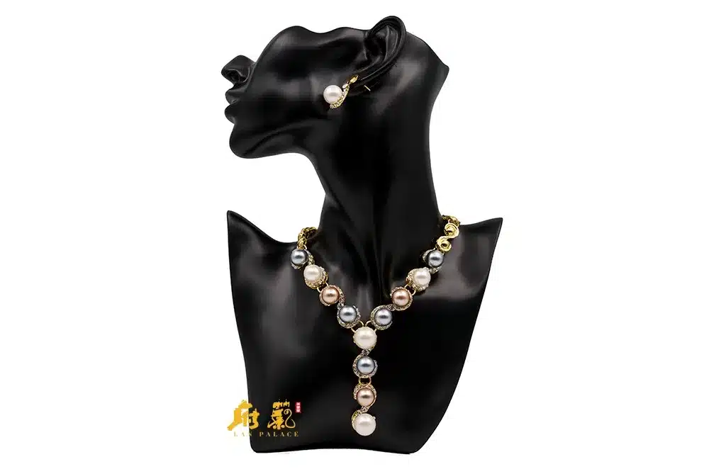 parure bijoux mariage jewelry gold color austrian crystal simulated pearl jewerly sets necklace stud earring free shipping 12