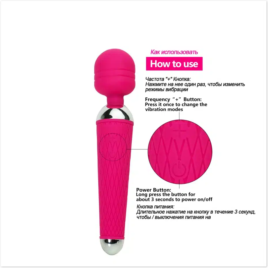 Powerful Vibrator for Woman oral clit Adult Sex Toys Personal Massager Magic Wand AV G Spot Waterproof Rechargeable Massage [49 19