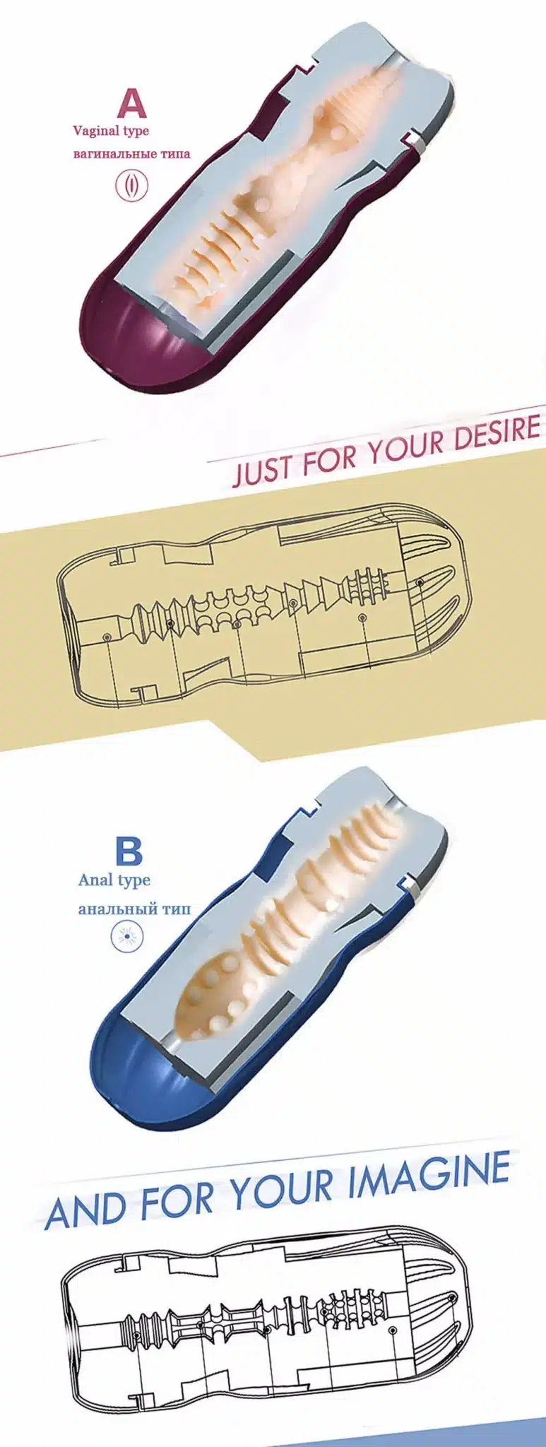Male Masturbator Sex toys for men Silicone Vagina Real Pussy And Anal Pocket Pussy Masturbation Cup Anus Sex Product for Man 10