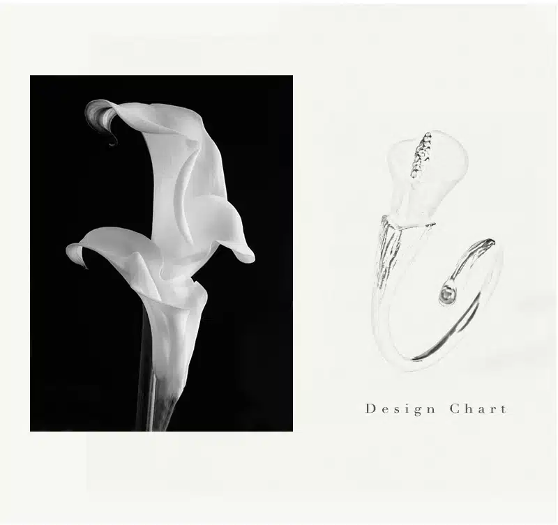 Lotus Fun Real 925 Sterling Silver Natural Handmade Designer Fine Jewelry Calla Lily Flower Ring Adjustable Rings Women Bijoux 21