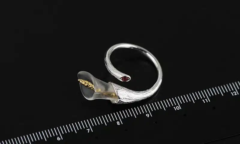 Lotus Fun Real 925 Sterling Silver Natural Handmade Designer Fine Jewelry Calla Lily Flower Ring Adjustable Rings Women Bijoux 26