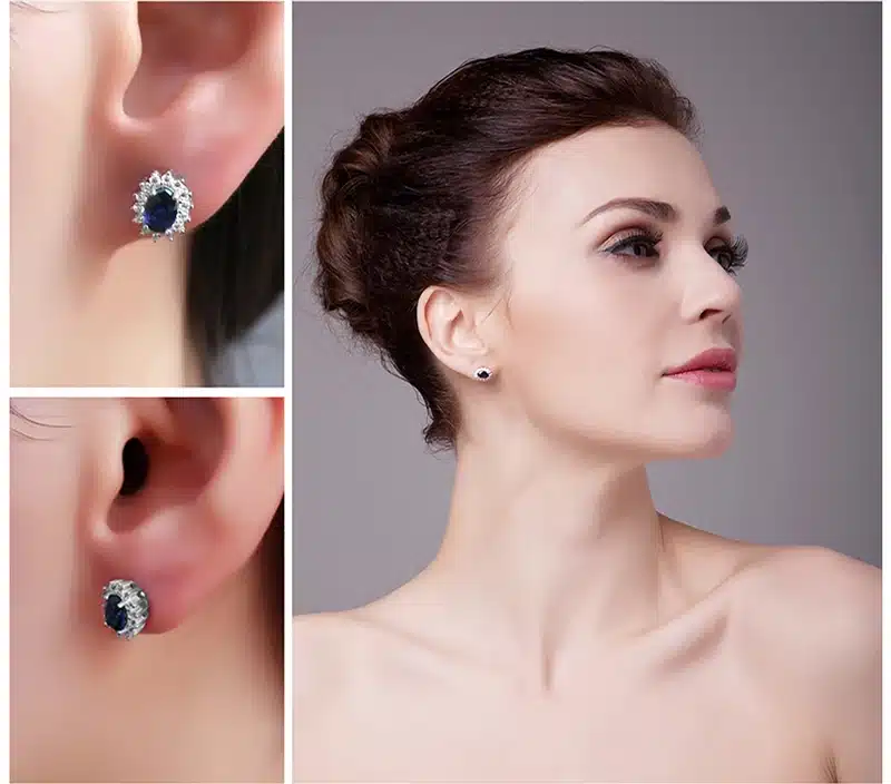 JewelryPalace 1.5ct Oval Blue Sapphire Earrings Stud 925 Sterling Silver Fashion Princess Diana Engagement Wedding Accessories 28
