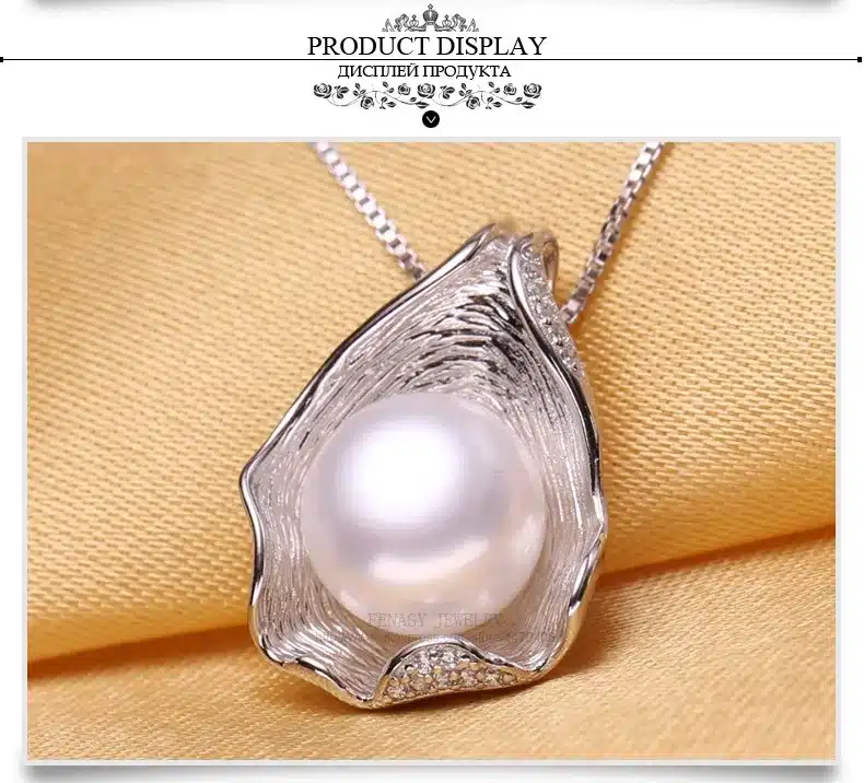 FENASY charm Shell design Pearl Jewelry,Pearl Necklace Pendant, 925 sterling silver jewelry ,fashion necklaces for women 2016 12