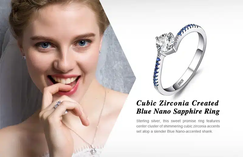 JewelryPalace Round 0.7ct Created Blue Nano Sapphire Anniversary Promise Engagement Ring Real 925 Sterling Silver Ring Jewelry 19