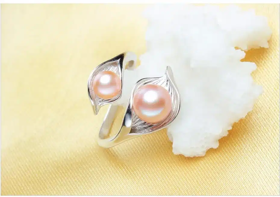 FENASY bohemia 2016 New Double Pearl Ring trendy freshwater Pearl Adjustable charms Rings for women pearl Jewelry 29
