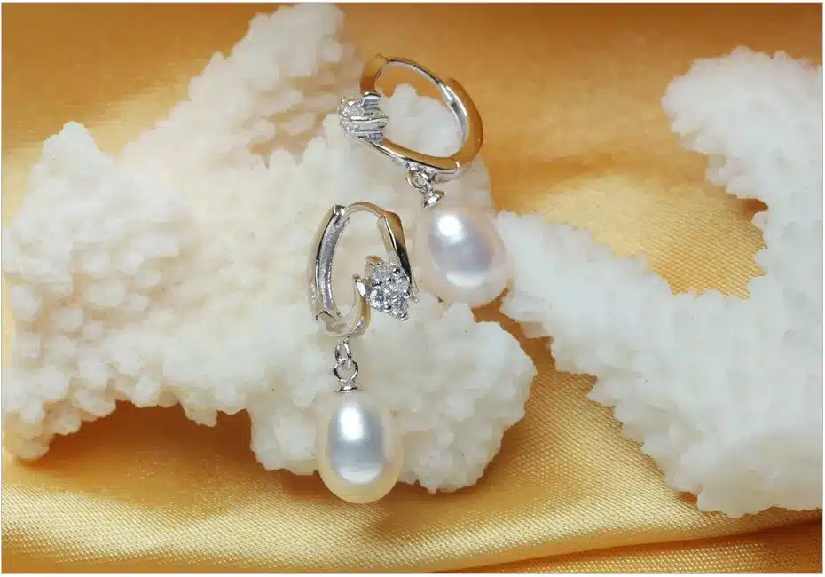 FENASY 2017 new 100% natural Pearl earring, Pearl 925 Sterling Silver earrings,Birthday gift Jewelry Women Stud Earring ,E017 14