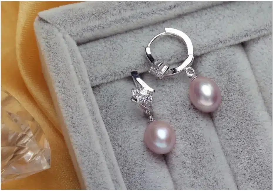 FENASY 2017 new 100% natural Pearl earring, Pearl 925 Sterling Silver earrings,Birthday gift Jewelry Women Stud Earring ,E017 19