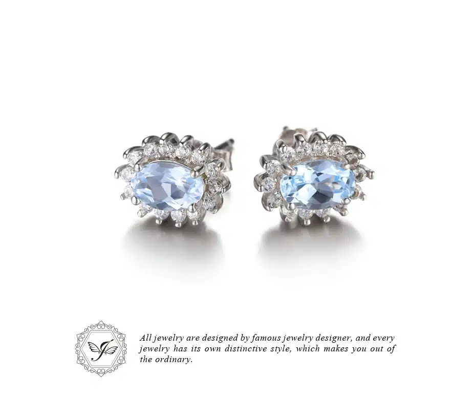JewelryPalace Natural Topza Gemstone Earrings Stud Genuine 925 Sterling Silver Jewelry Charm Gift For Girls Brand New Jewelry 5