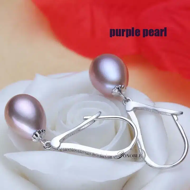 Real Freshwater Pearl Earring Sterling Silver 925 Jewelry,Drop Natural Pearl Earrings Wedding Girl Birthday Best Gift White Pink 15