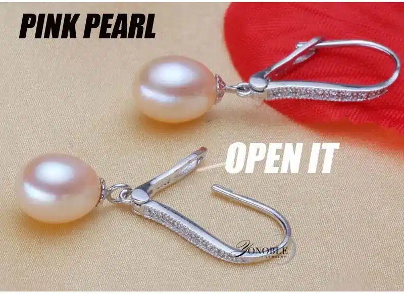Real Freshwater Pearl Earring Sterling Silver 925 Jewelry,Drop Natural Pearl Earrings Wedding Girl Birthday Best Gift White Pink 18
