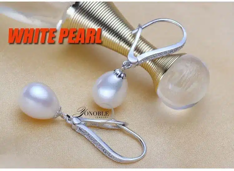 Real Freshwater Pearl Earring Sterling Silver 925 Jewelry,Drop Natural Pearl Earrings Wedding Girl Birthday Best Gift White Pink 19