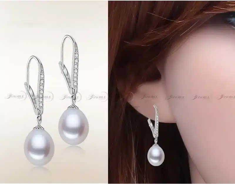 Real Freshwater Pearl Earring Sterling Silver 925 Jewelry,Drop Natural Pearl Earrings Wedding Girl Birthday Best Gift White Pink 21