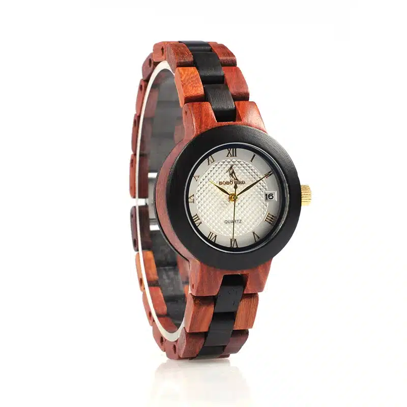 BOBO BIRD 2017 Newest Two-tone Wooden Watch for Women Brand Design Quartz Watches in Wood Box Accept Customize 20