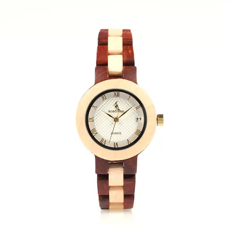 BOBO BIRD 2017 Newest Two-tone Wooden Watch for Women Brand Design Quartz Watches in Wood Box Accept Customize 21
