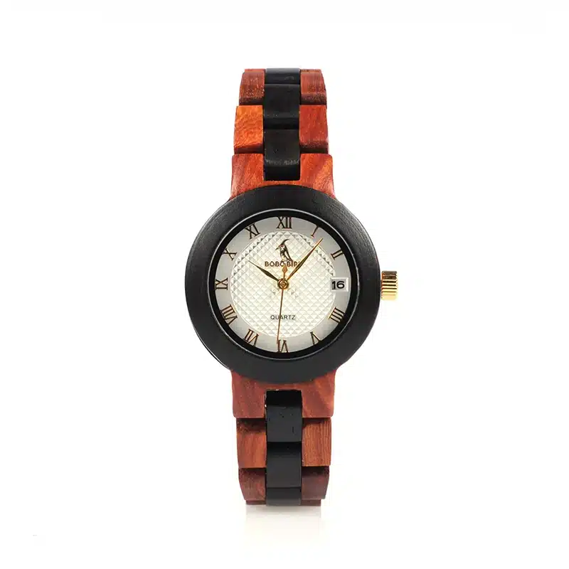BOBO BIRD 2017 Newest Two-tone Wooden Watch for Women Brand Design Quartz Watches in Wood Box Accept Customize 22