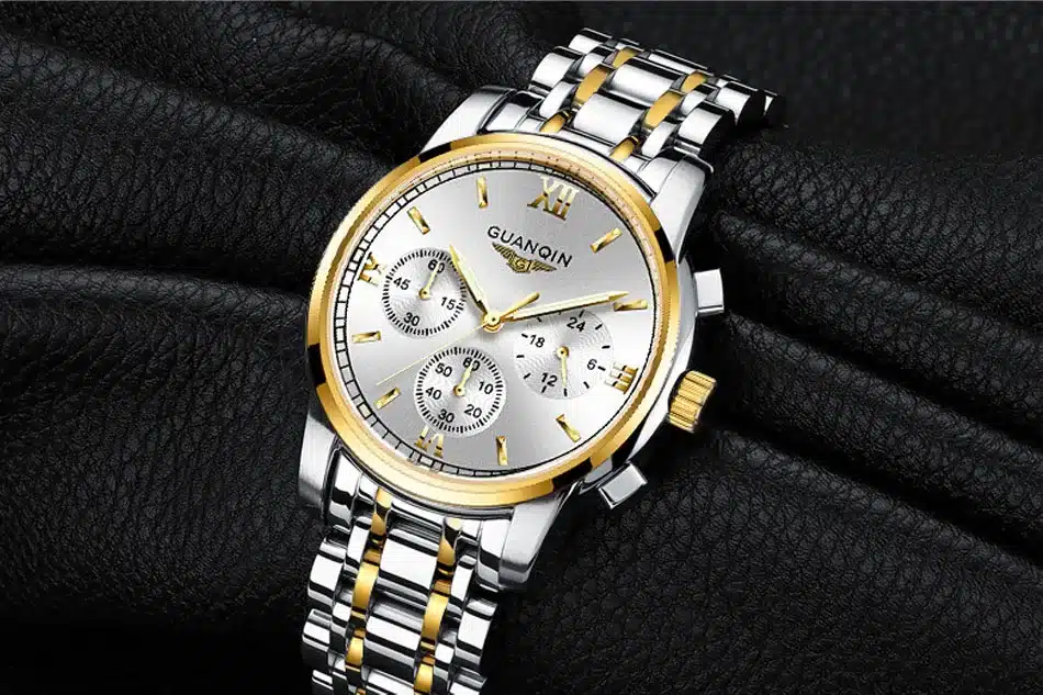 Fashion Watch men Luxury top brand GUANQIN steel men watch luminous waterproof Wristwatch multifunction Men Clock quartz watch 20