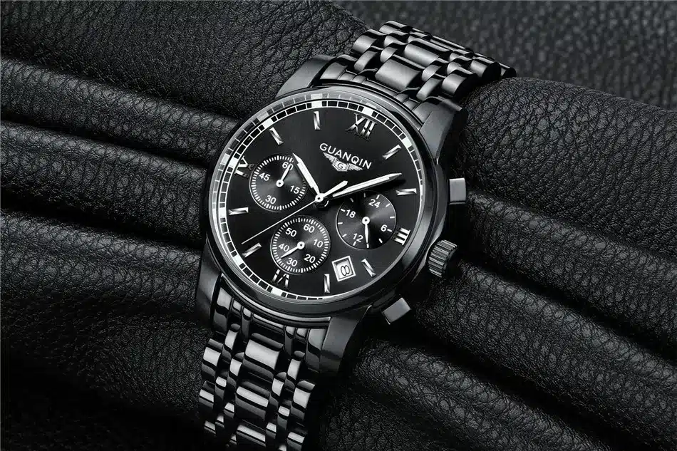 Fashion Watch men Luxury top brand GUANQIN steel men watch luminous waterproof Wristwatch multifunction Men Clock quartz watch 22