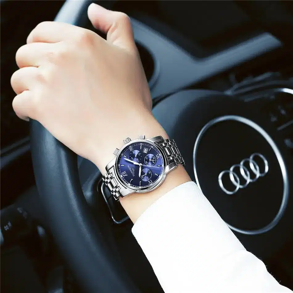 Fashion Watch men Luxury top brand GUANQIN steel men watch luminous waterproof Wristwatch multifunction Men Clock quartz watch 27