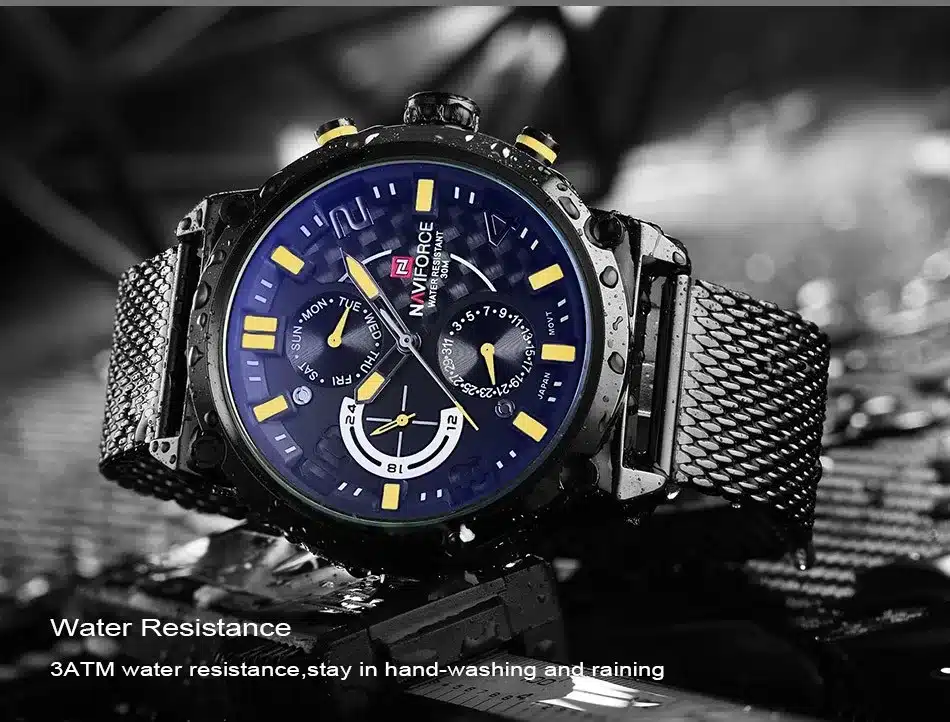 NAVIFORCE Luxury Brand Full Steel Men Watches Men's Quartz 24 Hour Date Clock Male Sport Military WristWatches Relogio Masculino 12