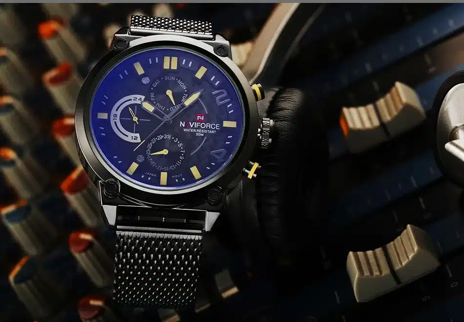 NAVIFORCE Luxury Brand Full Steel Men Watches Men's Quartz 24 Hour Date Clock Male Sport Military WristWatches Relogio Masculino 13