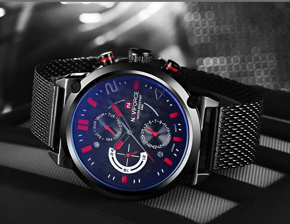 NAVIFORCE Luxury Brand Full Steel Men Watches Men's Quartz 24 Hour Date Clock Male Sport Military WristWatches Relogio Masculino 16