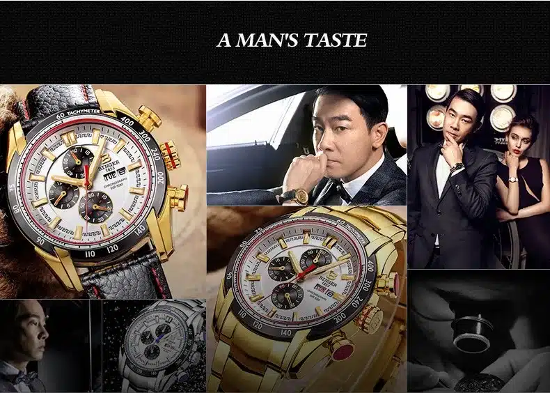 Hot Brand Watch 2017 New Waterproof Sports Military Watches Quartz Chronograph Wristwatch BINGER Men Watches relogio masculino 10
