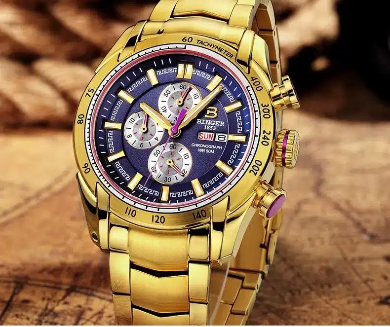 Hot Brand Watch 2017 New Waterproof Sports Military Watches Quartz Chronograph Wristwatch BINGER Men Watches relogio masculino 13
