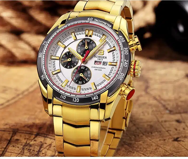 Hot Brand Watch 2017 New Waterproof Sports Military Watches Quartz Chronograph Wristwatch BINGER Men Watches relogio masculino 16