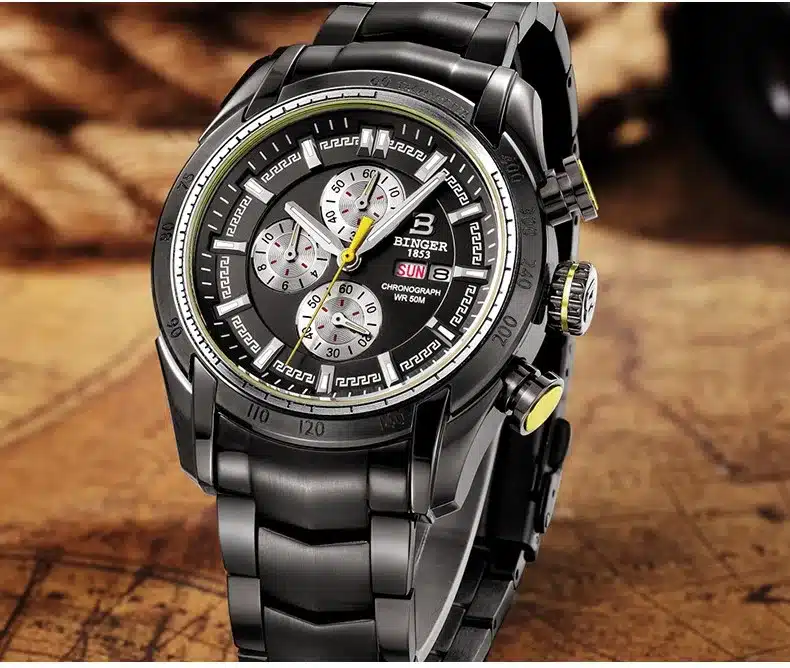 Hot Brand Watch 2017 New Waterproof Sports Military Watches Quartz Chronograph Wristwatch BINGER Men Watches relogio masculino 19