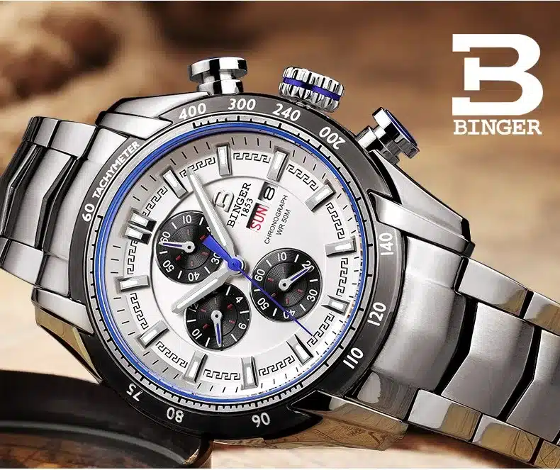 Hot Brand Watch 2017 New Waterproof Sports Military Watches Quartz Chronograph Wristwatch BINGER Men Watches relogio masculino 21