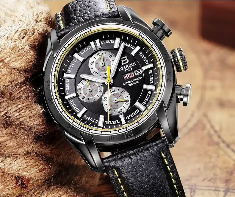 Hot Brand Watch 2017 New Waterproof Sports Military Watches Quartz Chronograph Wristwatch BINGER Men Watches relogio masculino 29