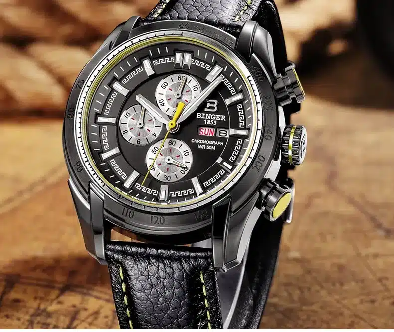 Hot Brand Watch 2017 New Waterproof Sports Military Watches Quartz Chronograph Wristwatch BINGER Men Watches relogio masculino 31