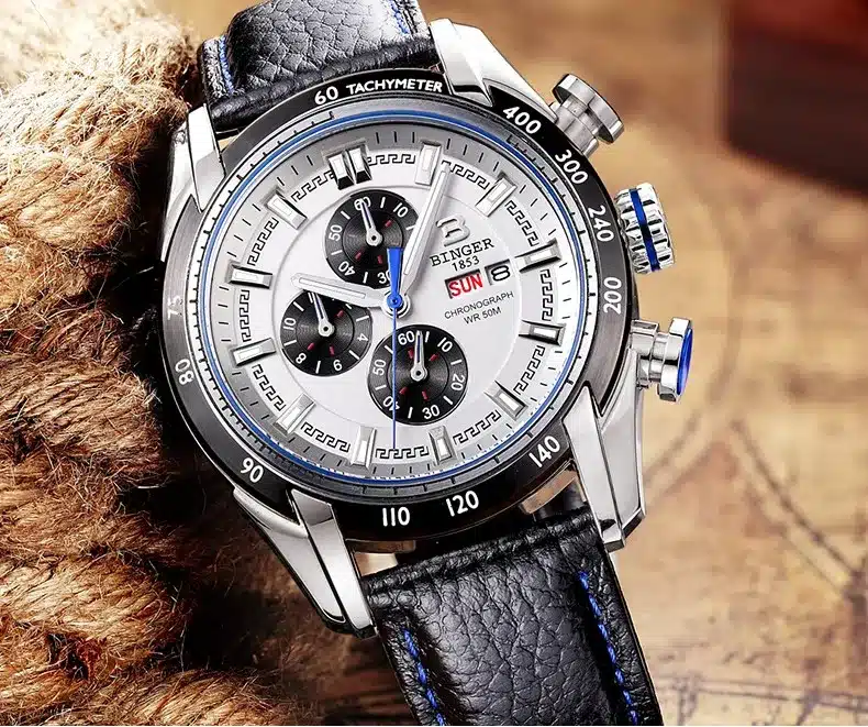 Hot Brand Watch 2017 New Waterproof Sports Military Watches Quartz Chronograph Wristwatch BINGER Men Watches relogio masculino 32