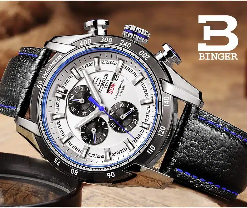 Hot Brand Watch 2017 New Waterproof Sports Military Watches Quartz Chronograph Wristwatch BINGER Men Watches relogio masculino 33